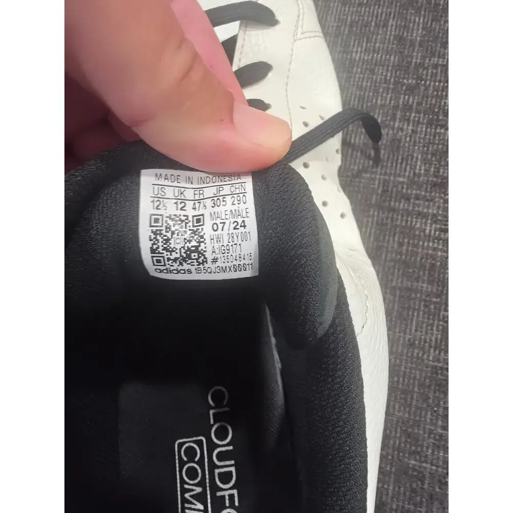 adidas Advantage 2.0 Men Size 12.5 Off White Black Sneakers IG9171 Low Top Court